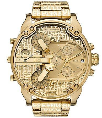 Diesel Mens Mr. Daddy 2.0 Chronograph Multifunction Gold-Tone Stainless Steel Watch Product Image