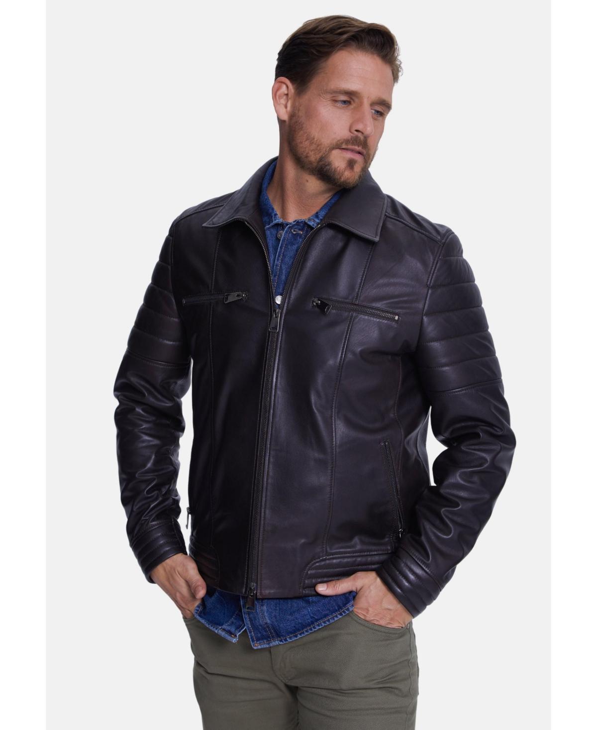 Furniq Uk Mens Brown Leather Jacket Product Image