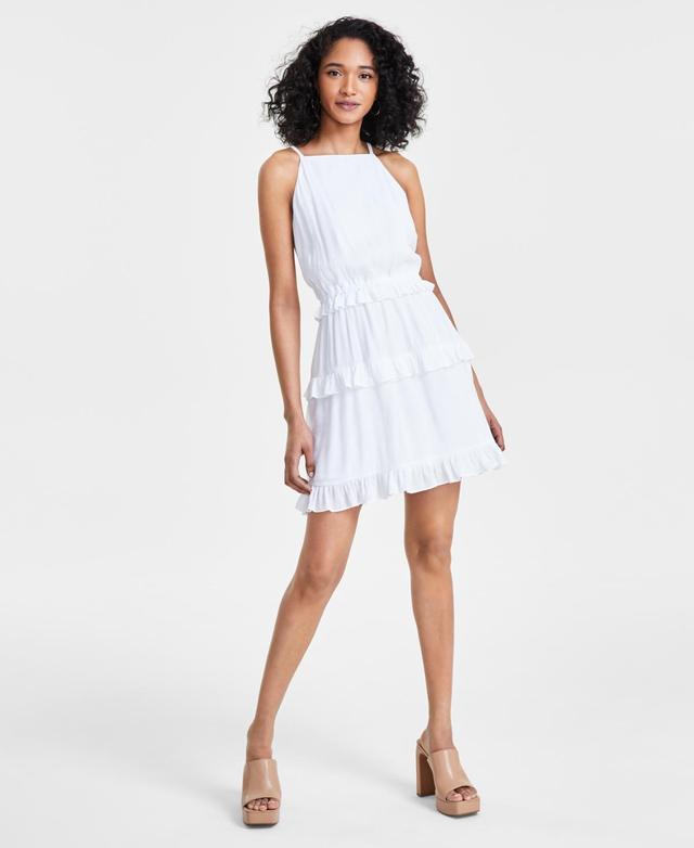 Bar Iii Womens Ruffled Sleeveless Mini Dress, Created for Macys Product Image