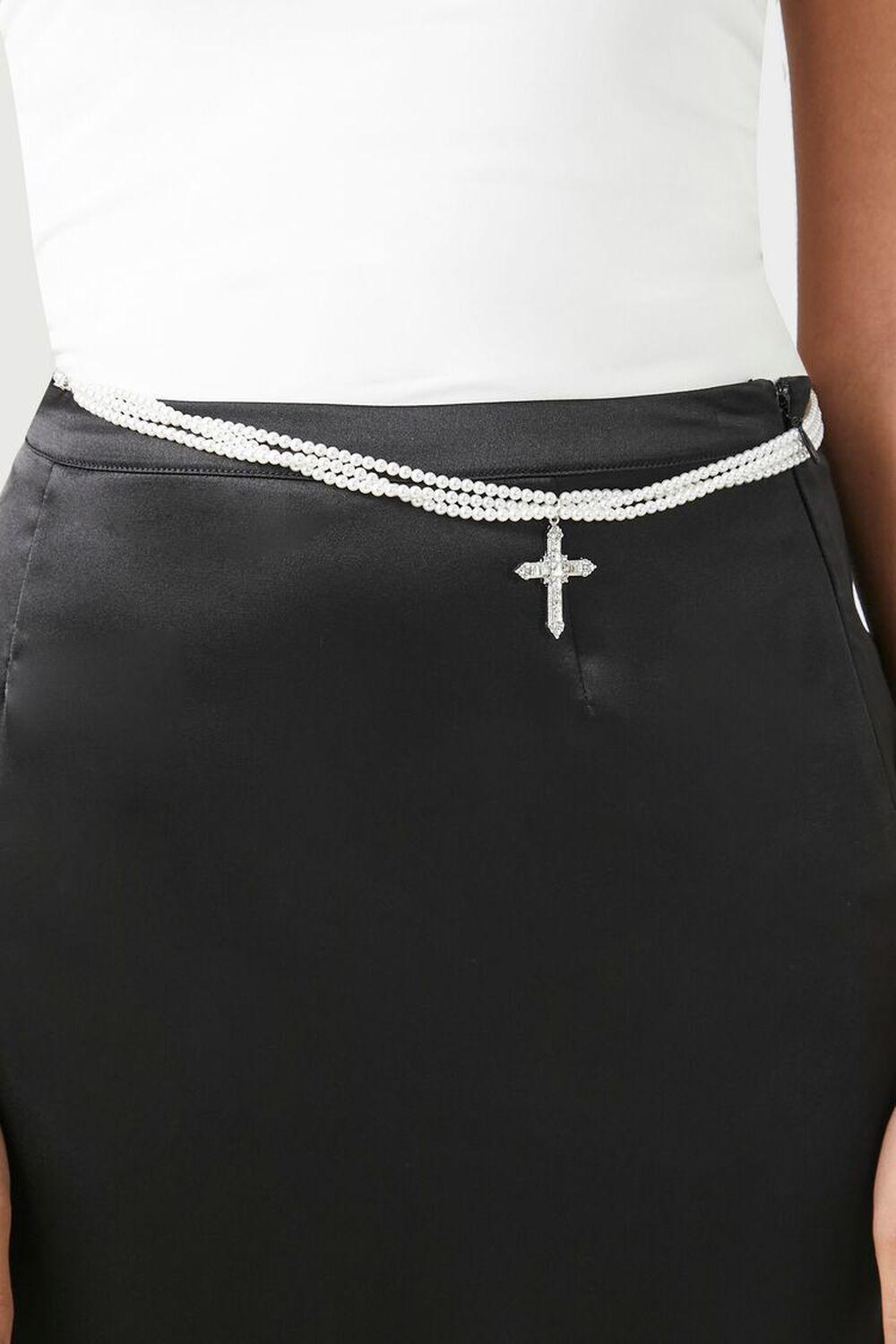 Faux Pearl Rhinestone Cross Belt | Forever 21 Product Image