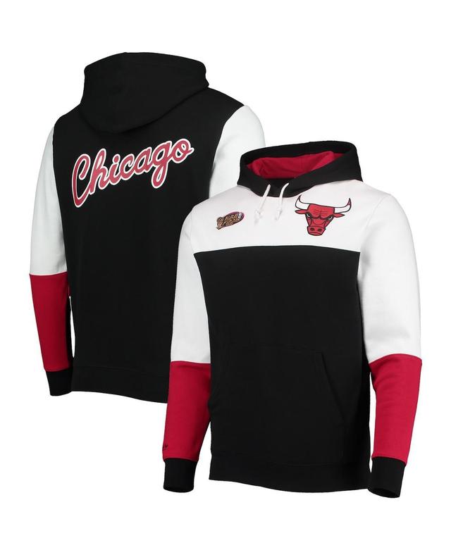 Mens Mitchell & Ness Black Chicago Bulls Hardwood Classics 1996 Nba Finals Fusion 2.0 Colorblock Pullover Hoodie Product Image