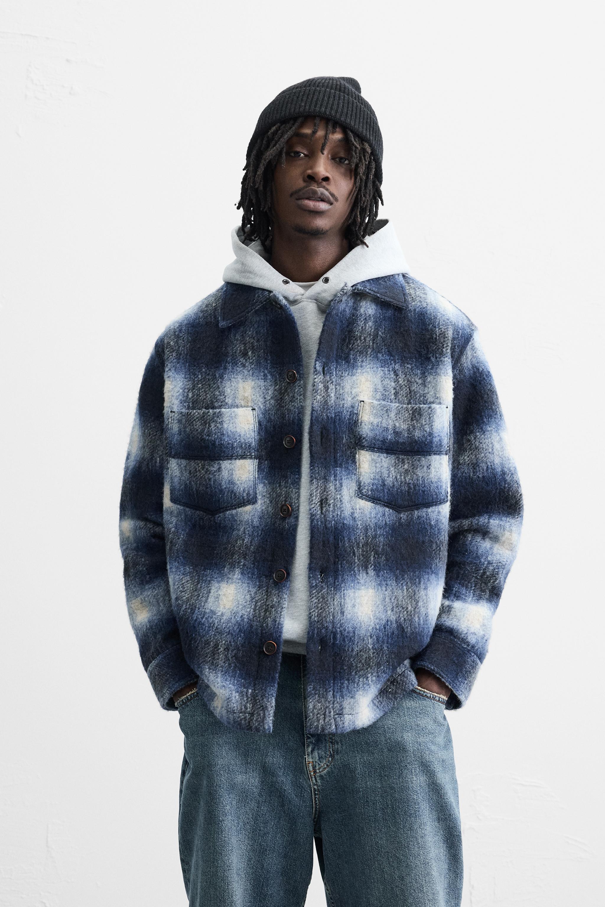 TEXTURED PLAID OVERSHIRT Product Image