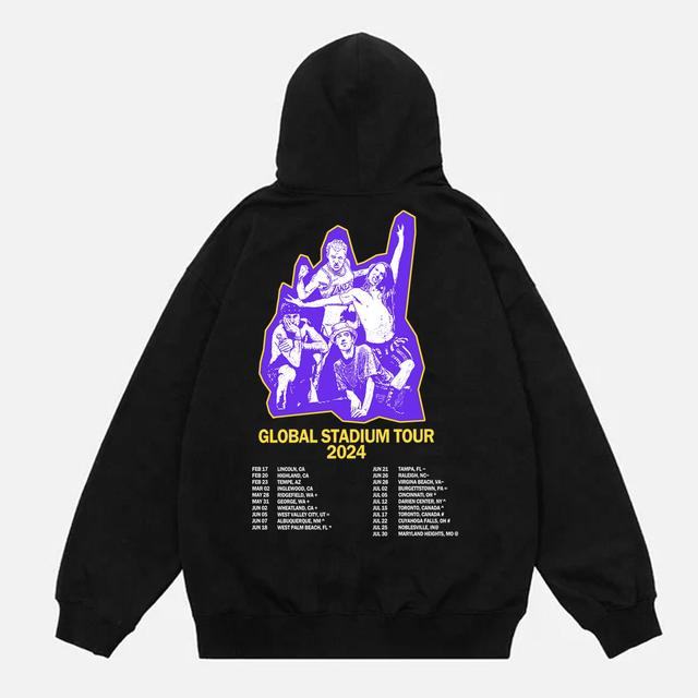 Essential Casual Red Hot Chili Peppers Tour Graphic Hoodie Product Image