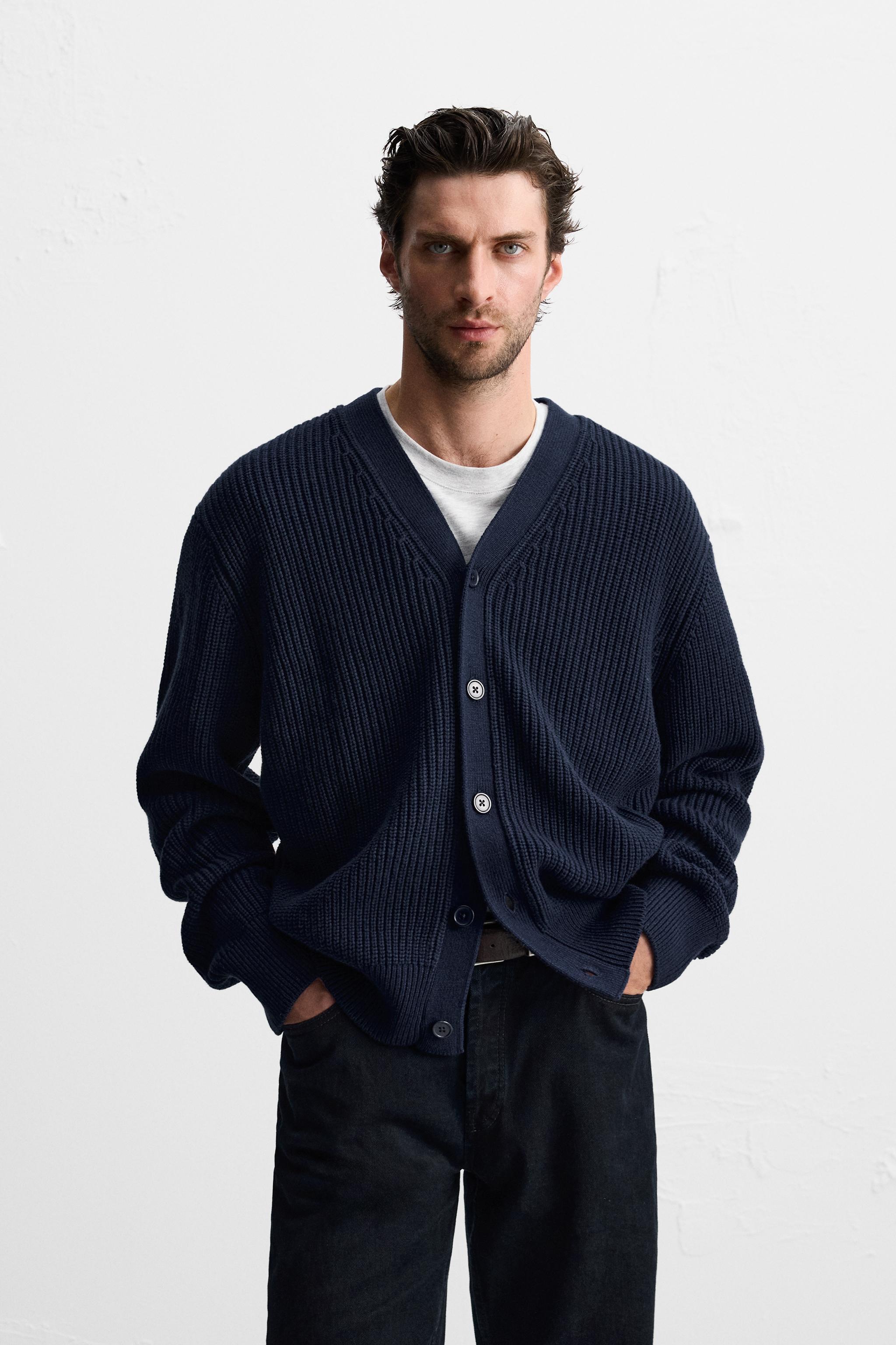 COTTON - WOOL RIB CARDIGAN Product Image