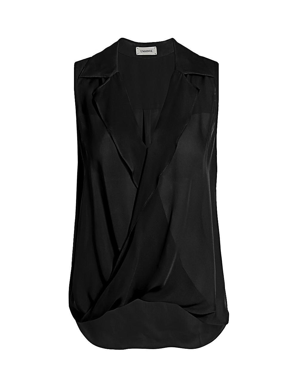 Womens Freja Draped Silk Blouse Product Image