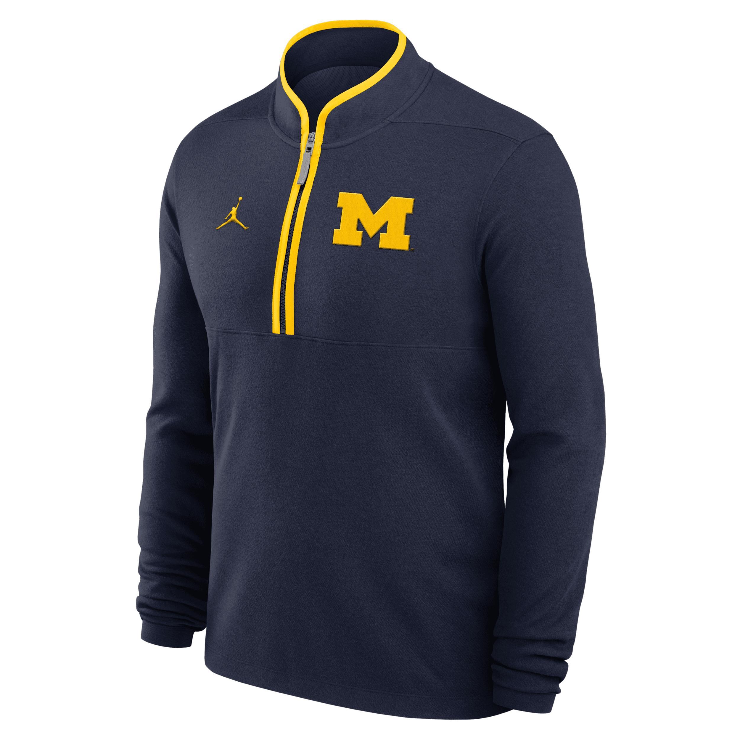 Men's Michigan Wolverines Victory Jordan Brand Dri-FIT College 1/2-Zip Long-Sleeve Top Product Image