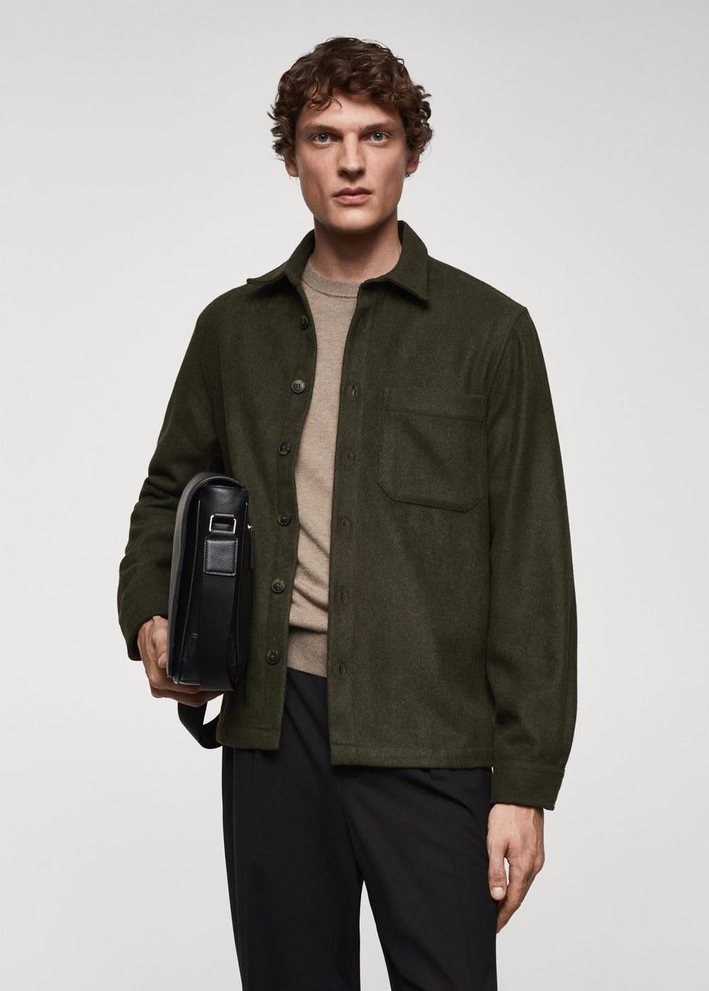 MANGO MAN - Regular-fit overshirt with pocket khakiMen Product Image