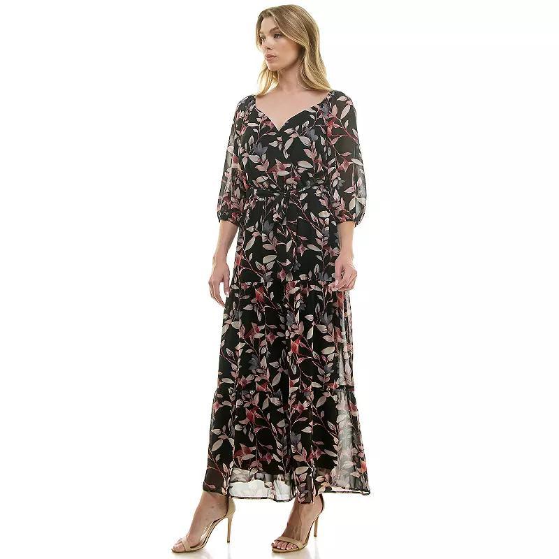 Womens Luxology Elbow Sleeve Tiered Maxi Dress Product Image