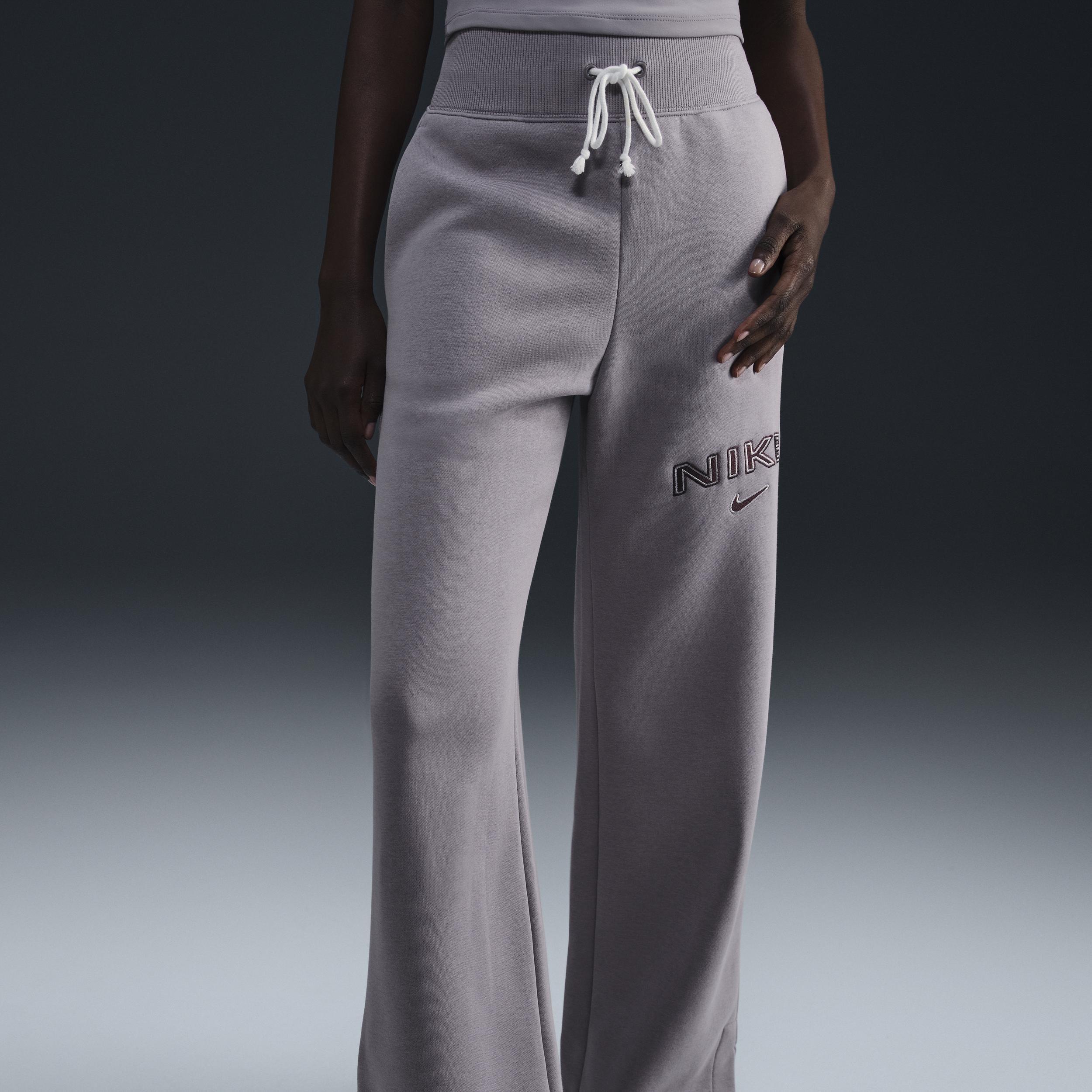 Women's Nike Sportswear Phoenix Fleece High-Waisted Wide-Leg Logo Pants Product Image