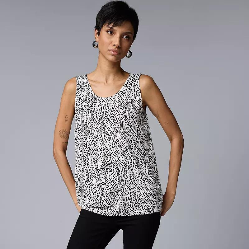 Womens Simply Vera Vera Wang Pleated Neck Tank Top product image