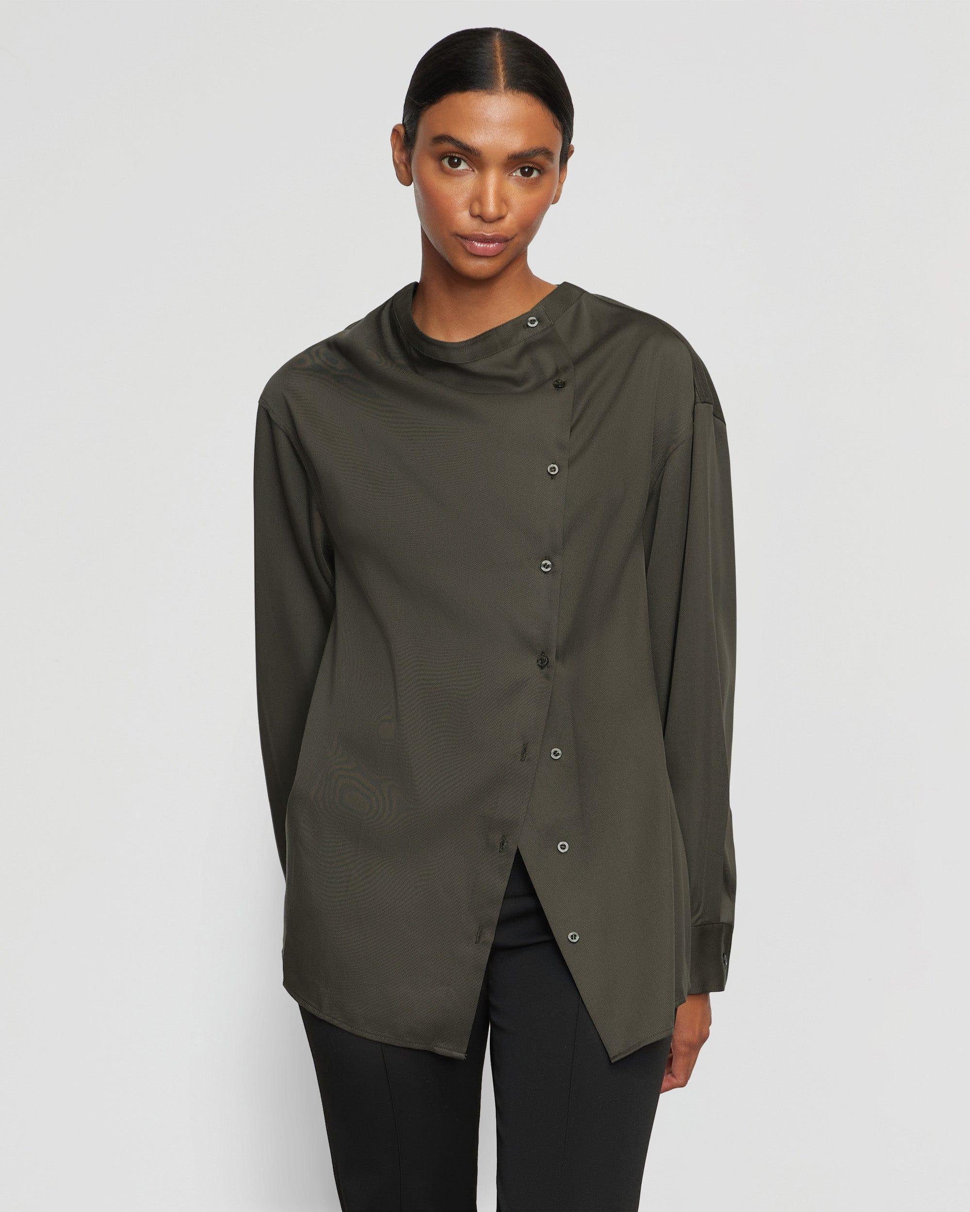 Jemima Tencel Wrap-Neck Blouse Product Image