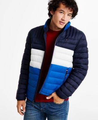 Big & Tall Tommy Hilfiger Stand Collar Packable Puffer Jacket, Mens Black Product Image