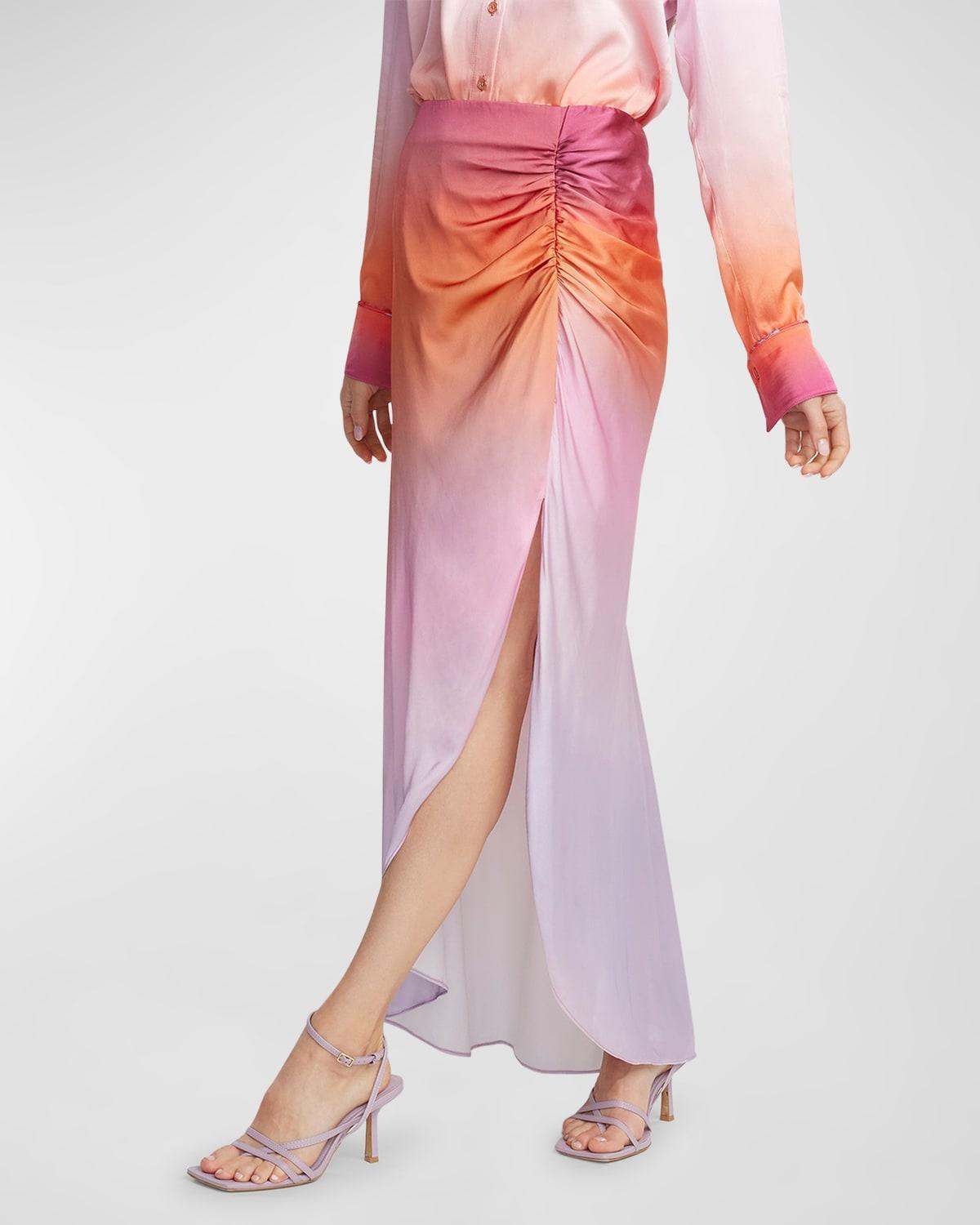 Womens Tatum Silk-Blend Ombr Maxi Skirt Product Image