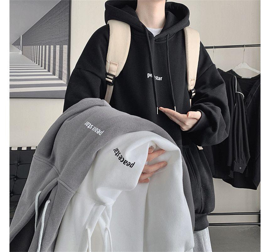 Lettering Loose Fit Hoodie Product Image