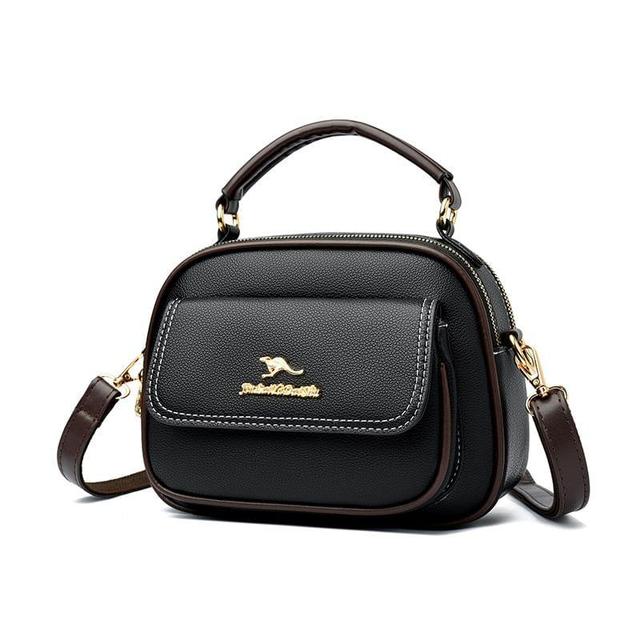 Top Handle Faux Leather Crossbody Bag Product Image