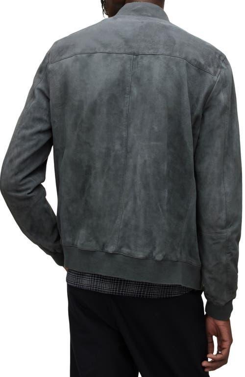 ALLSAINTS Kemble Suede Bomber Jacket In Concrete Grey Product Image