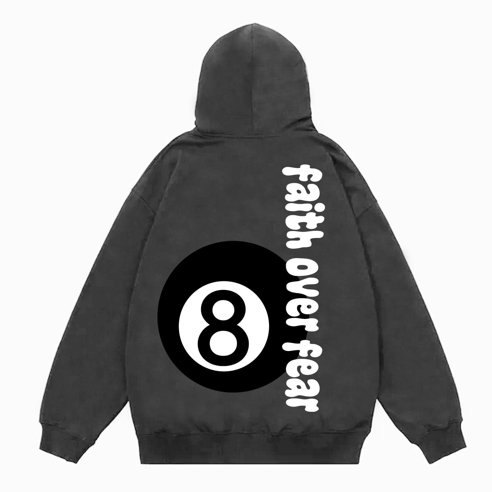 Men's Casual 8 Ball Print Oversized Hoodie Product Image