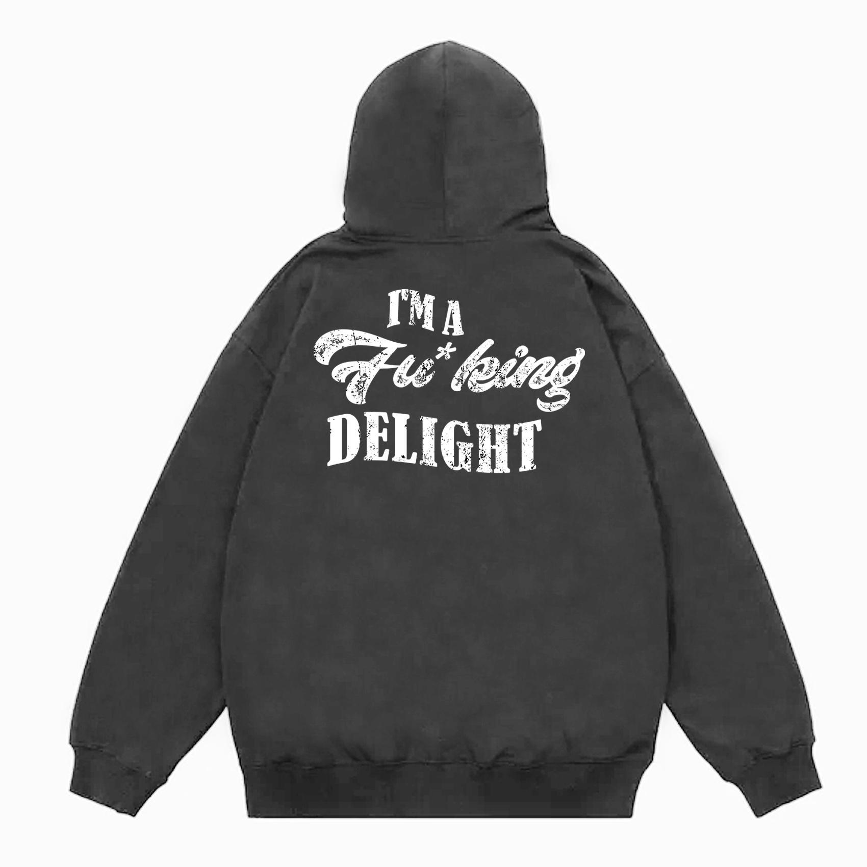 I'm A Fucking Delight Graphic Oversized Hoodie Product Image