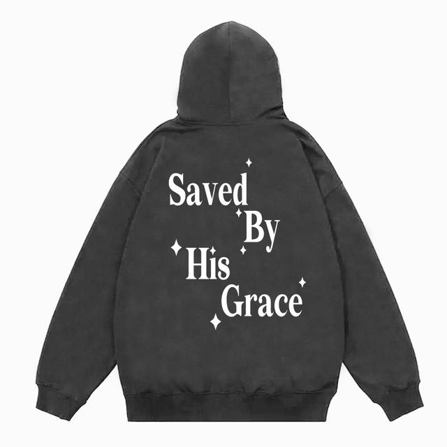 Fashion Men's Saved By His Grace Printed Oversized Hoodie Product Image