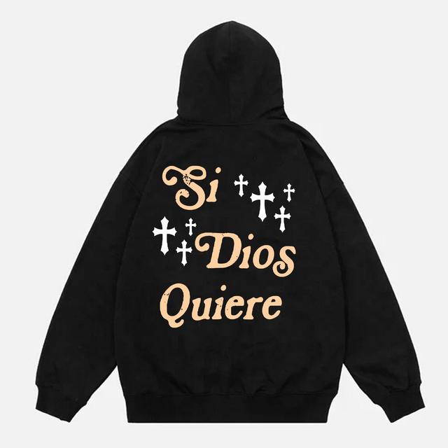 Sopula Men's Si Dios Quiere Print Fleece-Lined Pocket Casual Hoodie Product Image