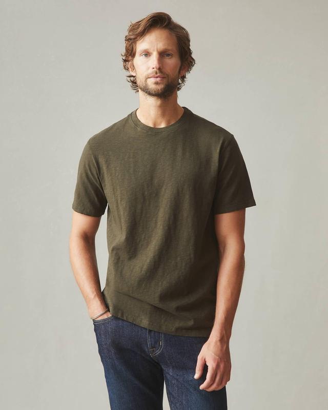 Premium Slub Crew Tee - Deep Olive Product Image