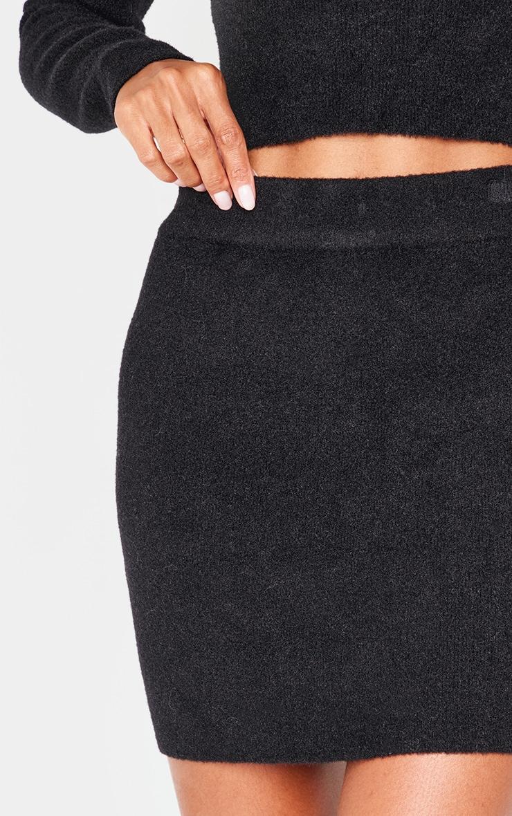 Black Soft Knit Mini Skirt Product Image