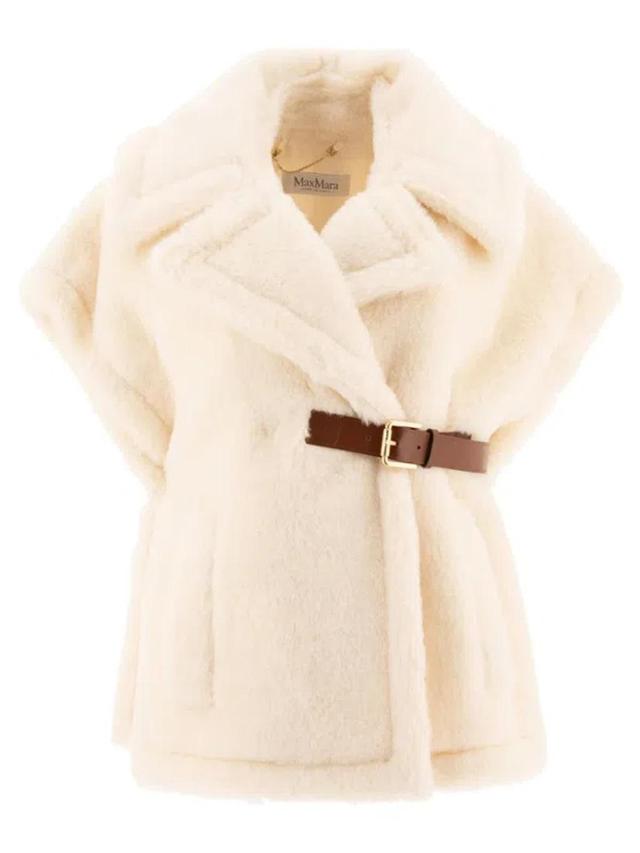 MAX MARA New Abavo1 Teddy Cape In White Product Image