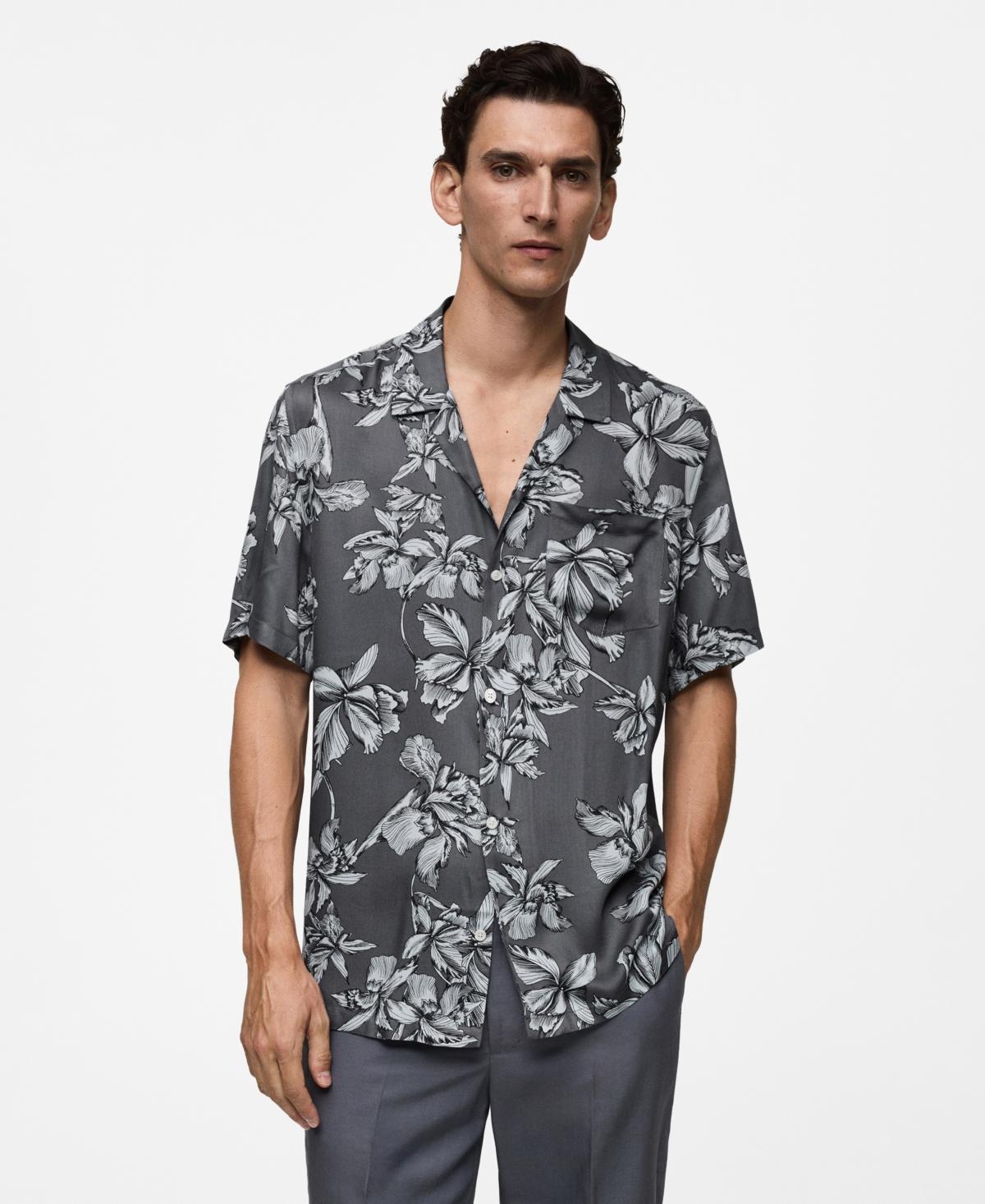 Mango Mens Hawaiian-Print Shirt Product Image