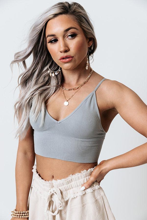 Cute Calling Long Line Bralette In Grey Product Image