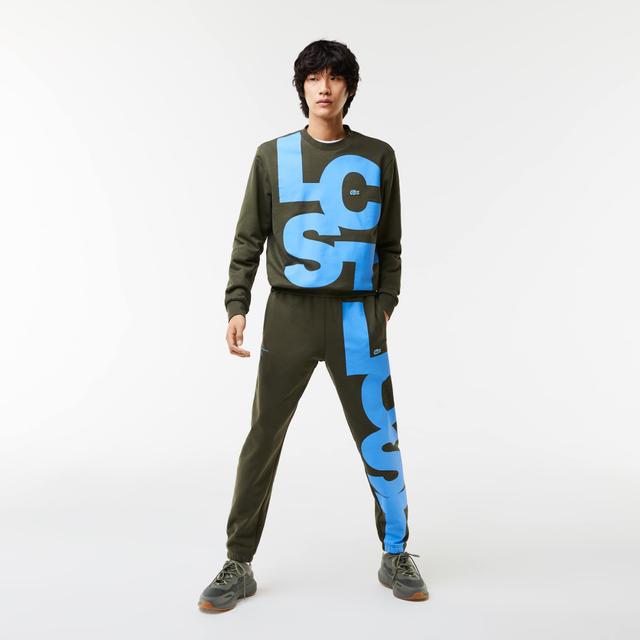 Men's Contrast Lettering Cotton Sweatpants Product Image