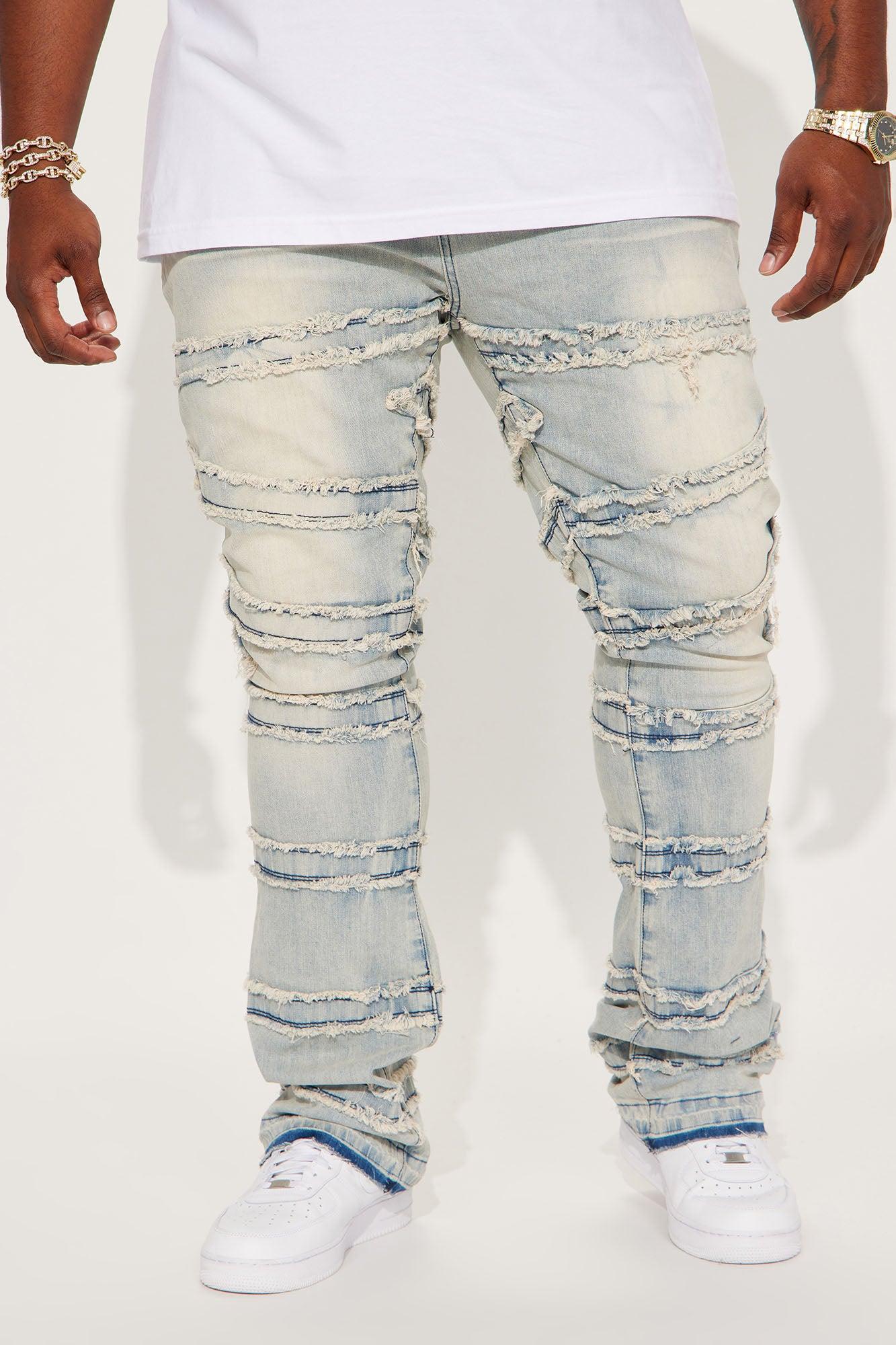 About Fray Stacked Skinny Flare Jeans - Light Wash Product Image