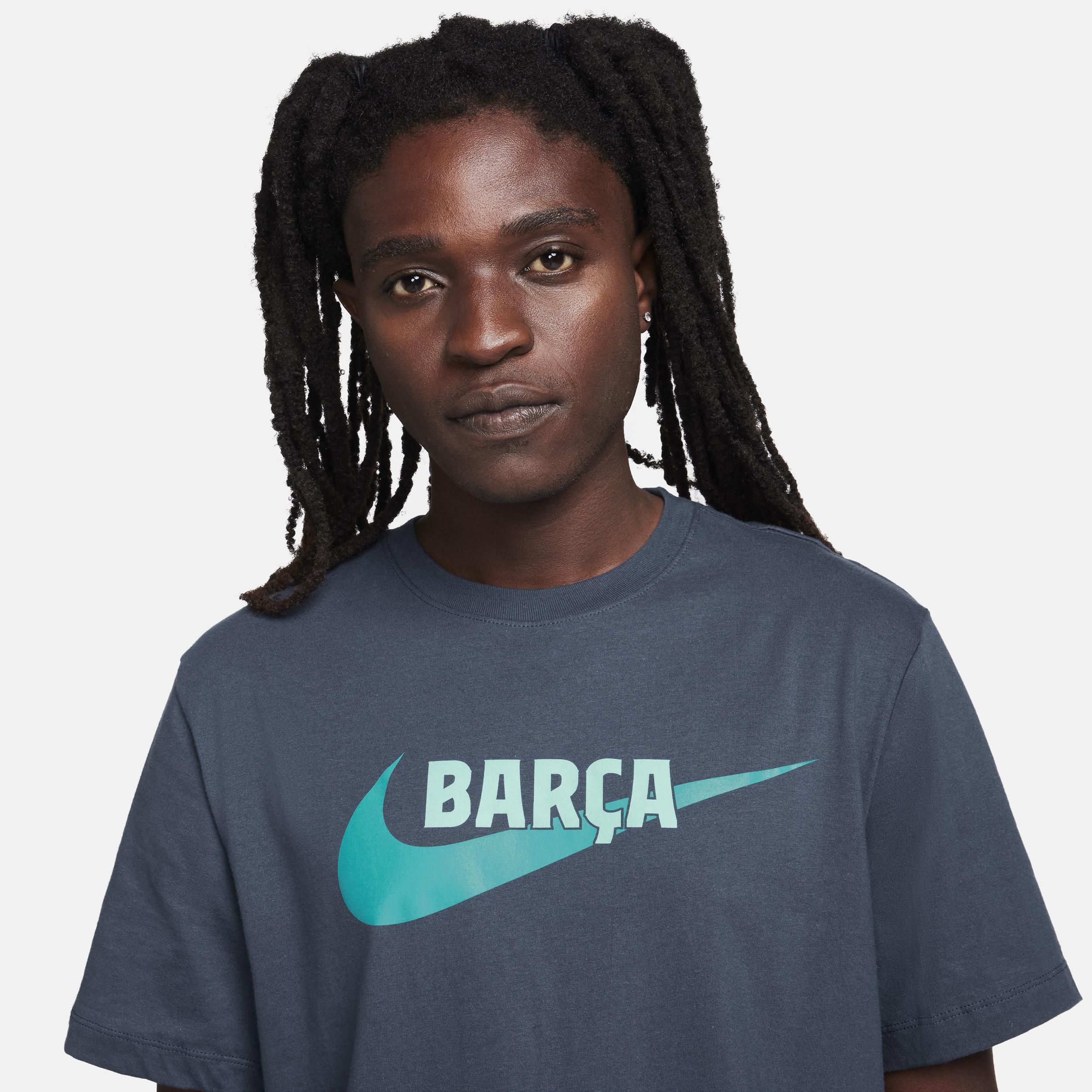 Mens Nike Blue Barcelona Swoosh T-Shirt Product Image