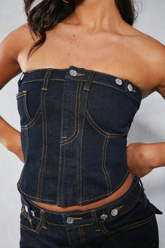 Denim Utility Corset Top  Product Image