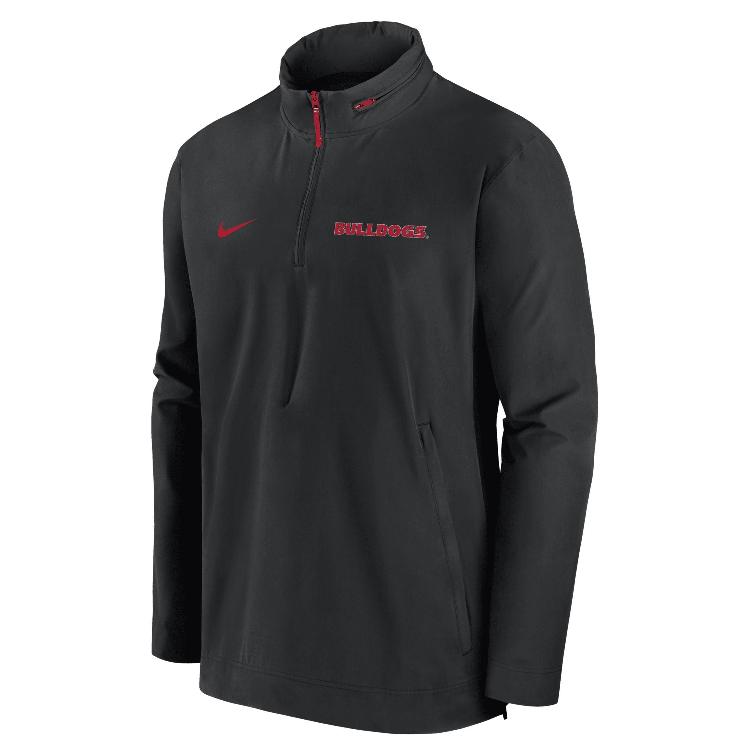 Georgia Bulldogs Sideline Coach Nike Men's College 1/2-Zip Hooded Jacket Product Image