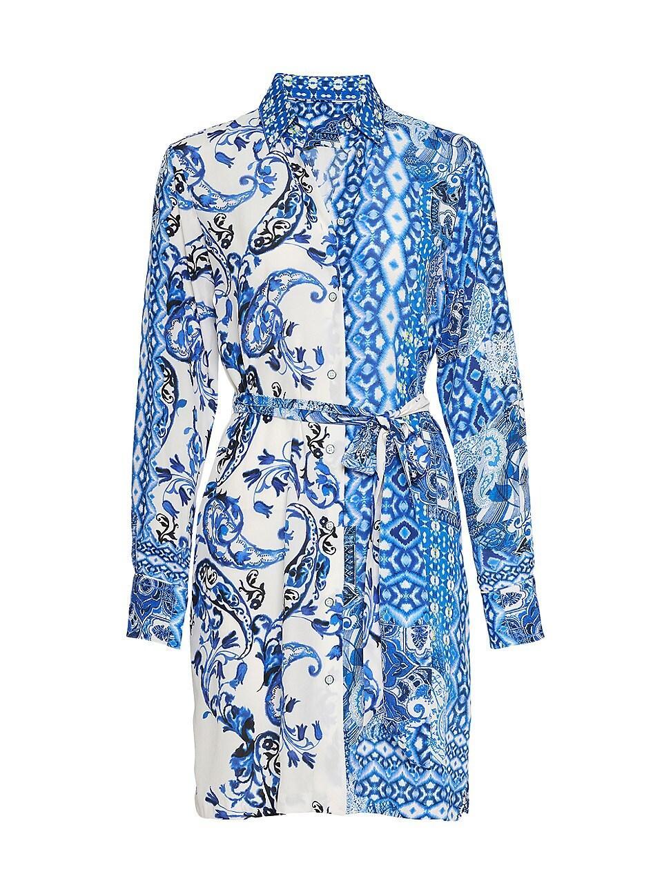 Womens Charlotte Paisley & Geometric Print Shirtdress Product Image