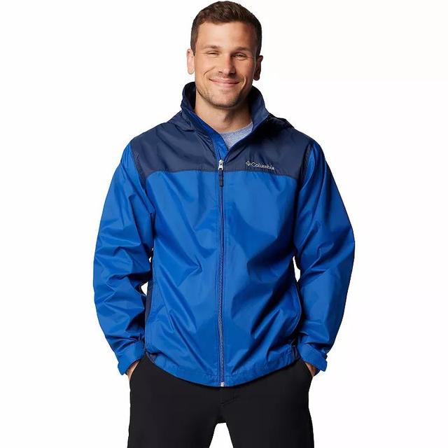 Mens Columbia Glennaker Lake II Hooded Rain Jacket Blue Red Product Image