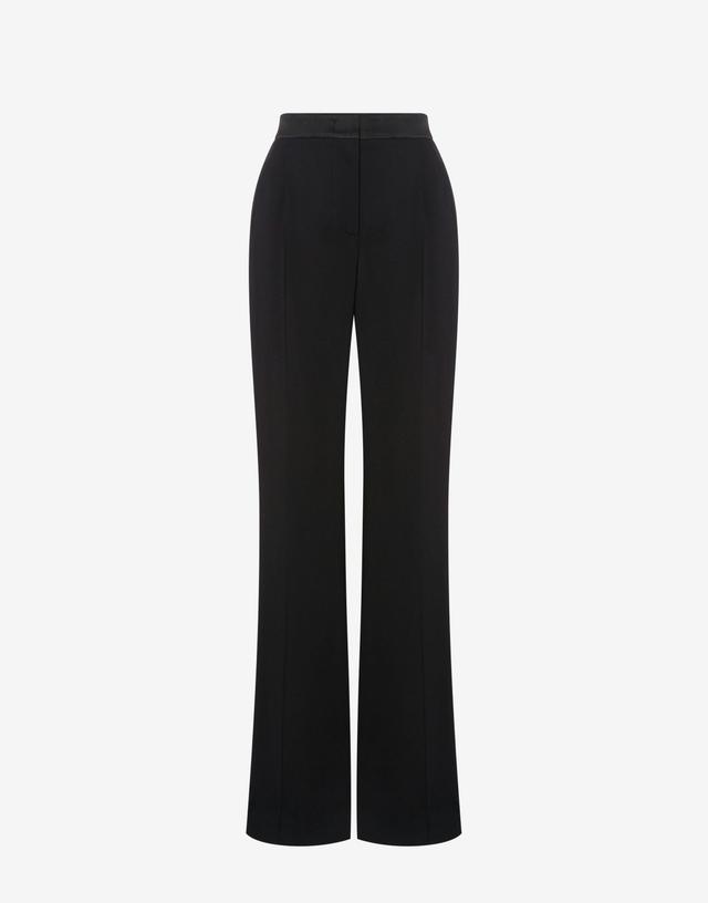 Cady stretch trousers with satin details Product Image