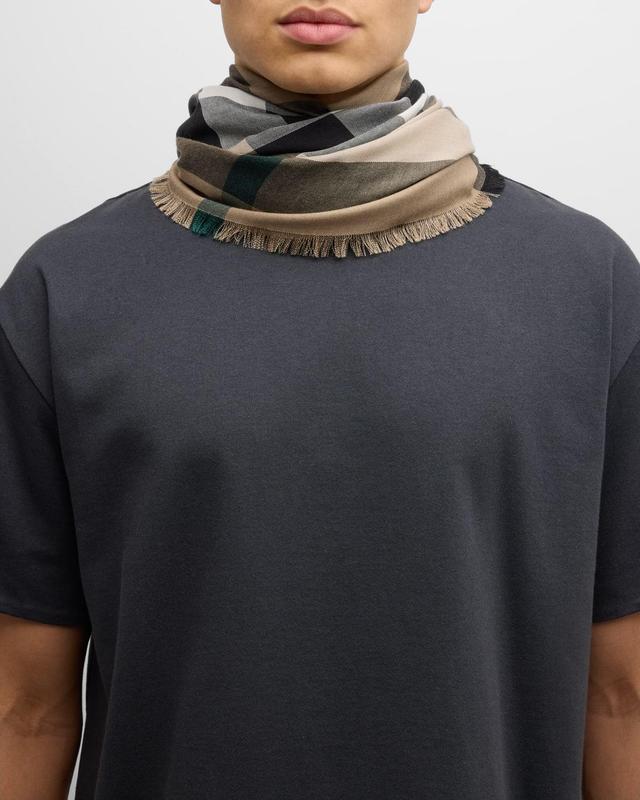 Mens Cashmere Half Mega Check Scarf Product Image