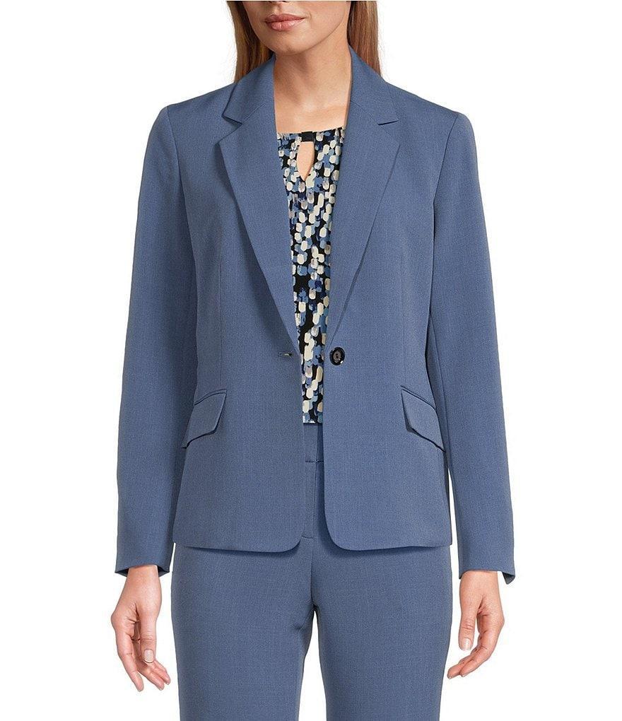 Kasper Stretch Crepe Notch Collar Long Sleeve Blazer Product Image