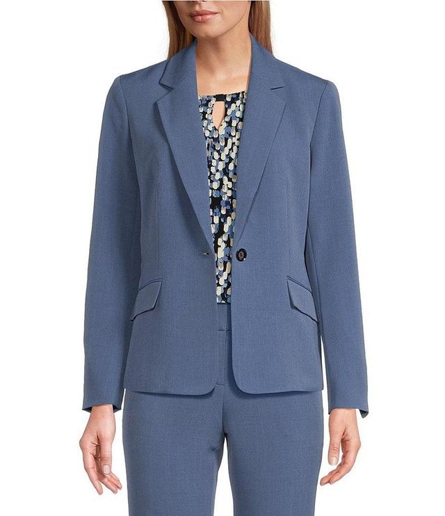 Kasper Stretch Crepe Notch Collar Long Sleeve Blazer Product Image