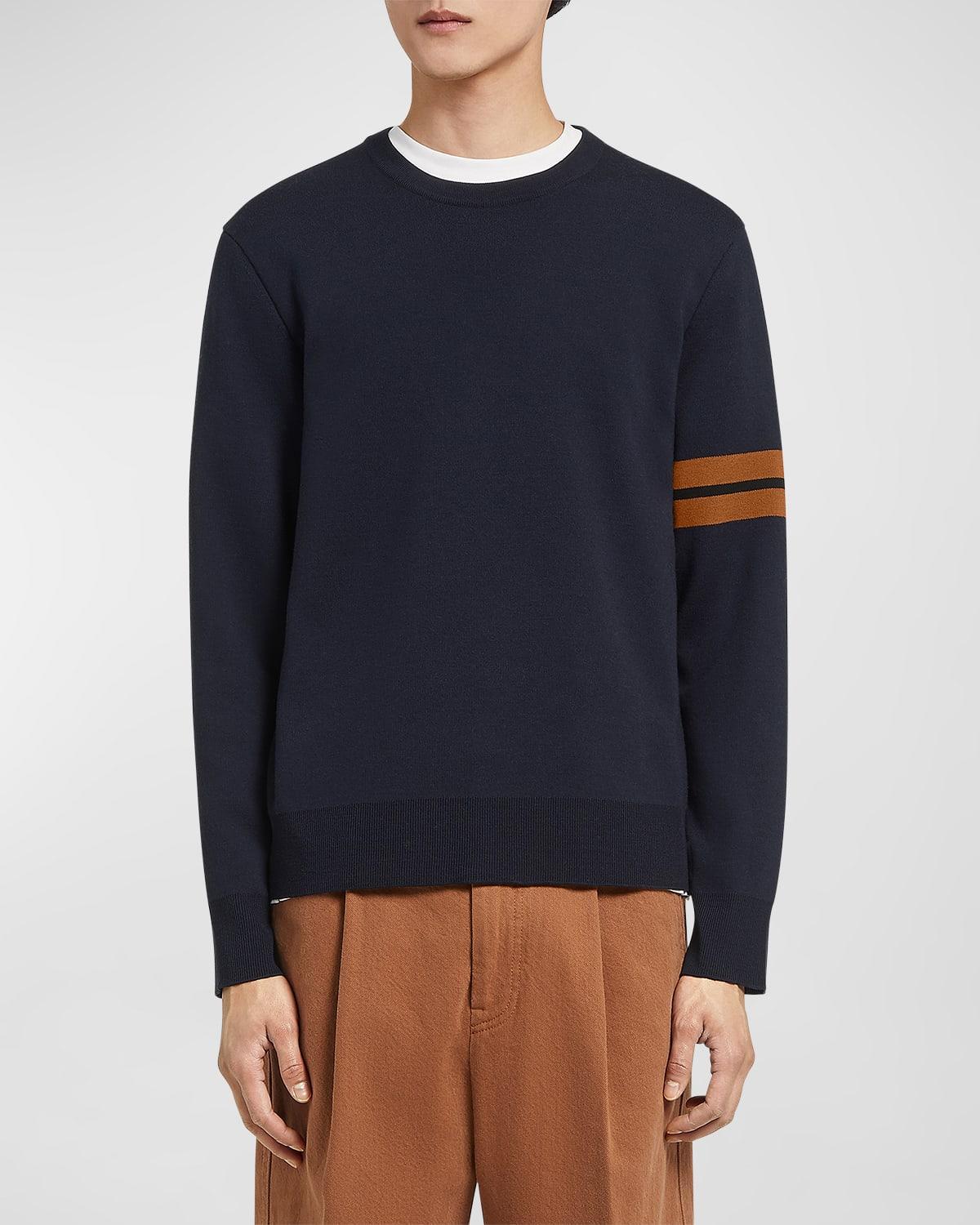 Mens Signifier Stripe Wool Crewneck Sweater Product Image