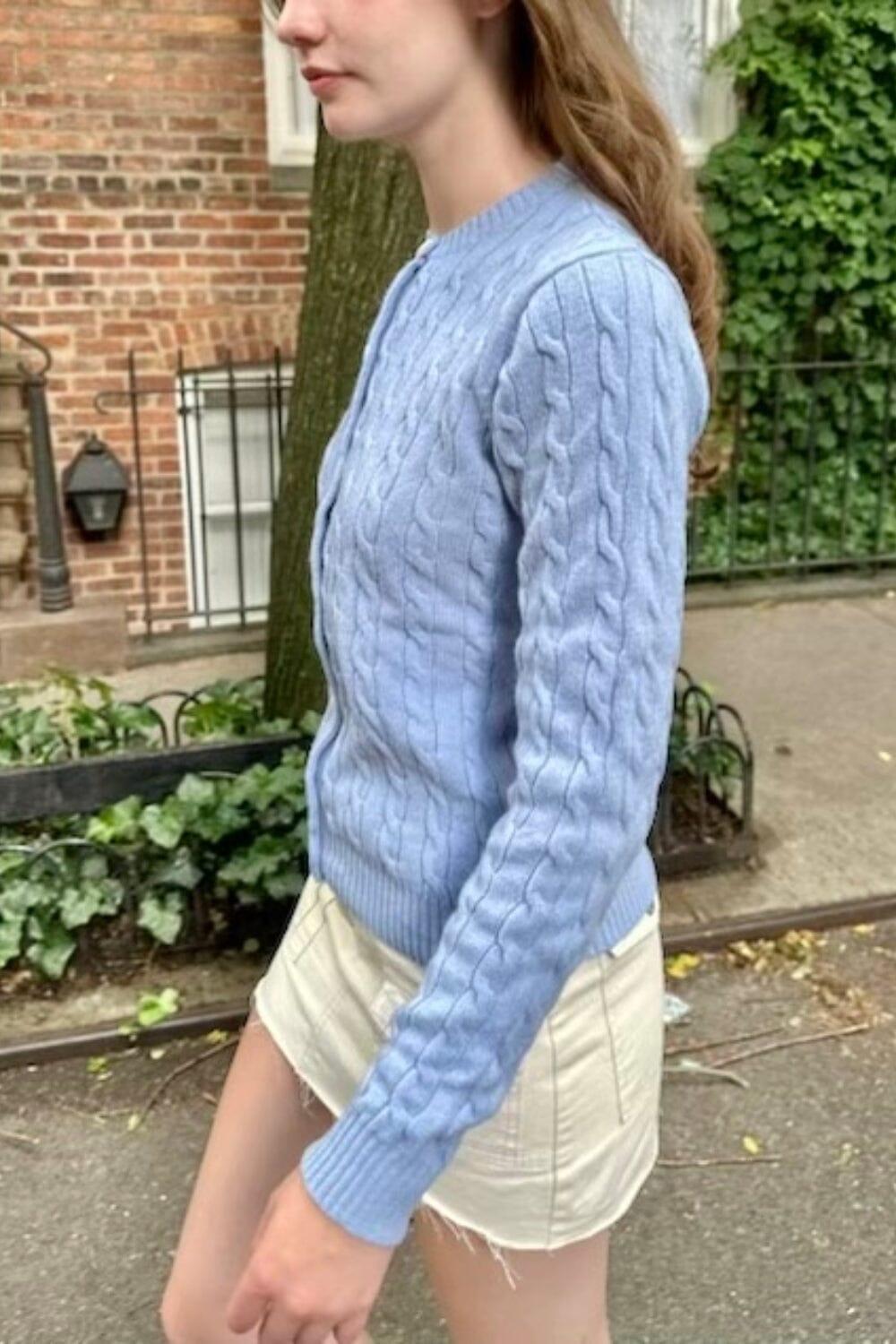 Olsen Wool Cable Knit Cardigan Product Image