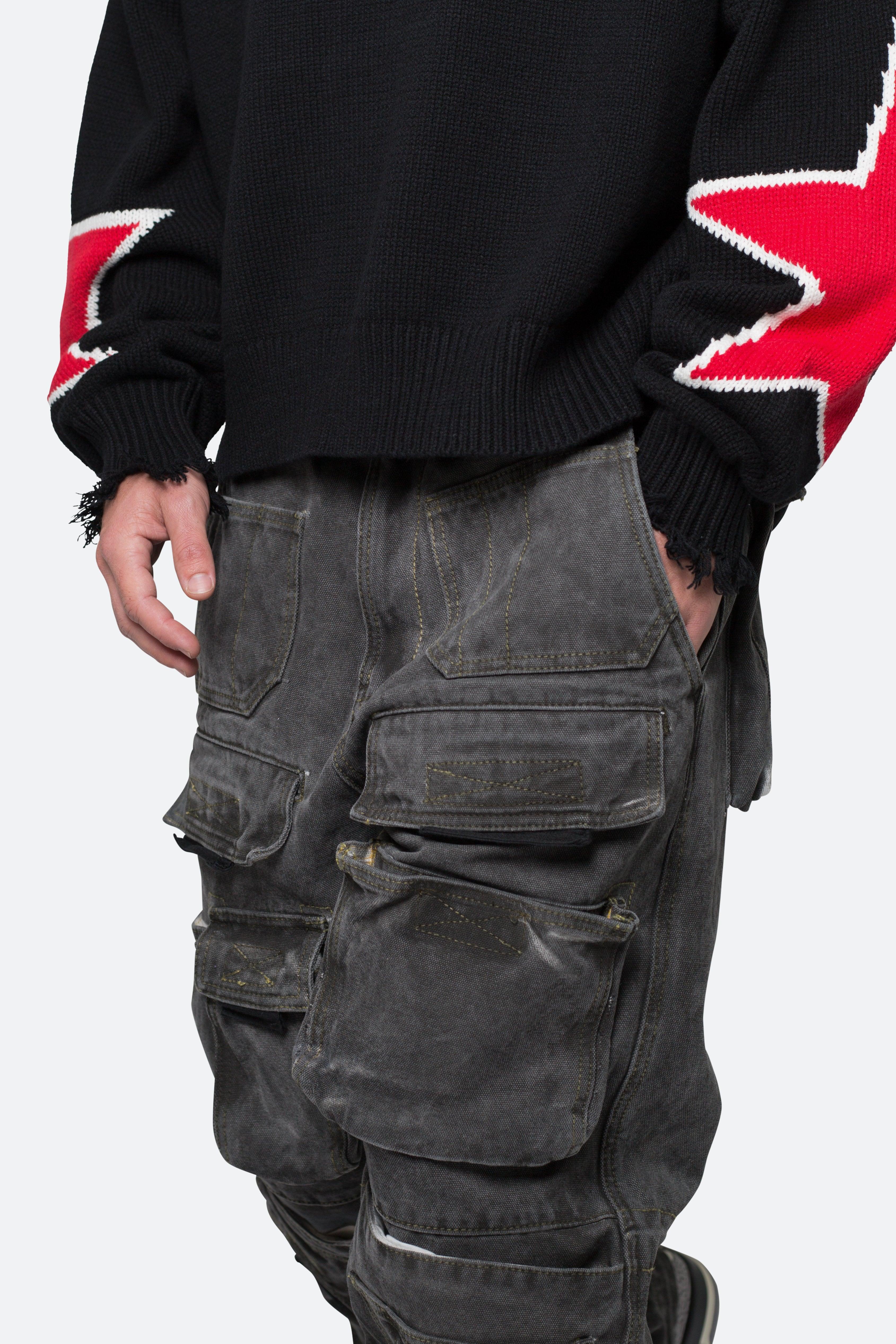 Ultra Baggy Spray Cargo Denim - Black Product Image