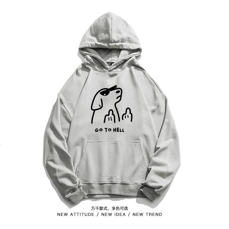 Chinese Character Print Hoodie Product Image