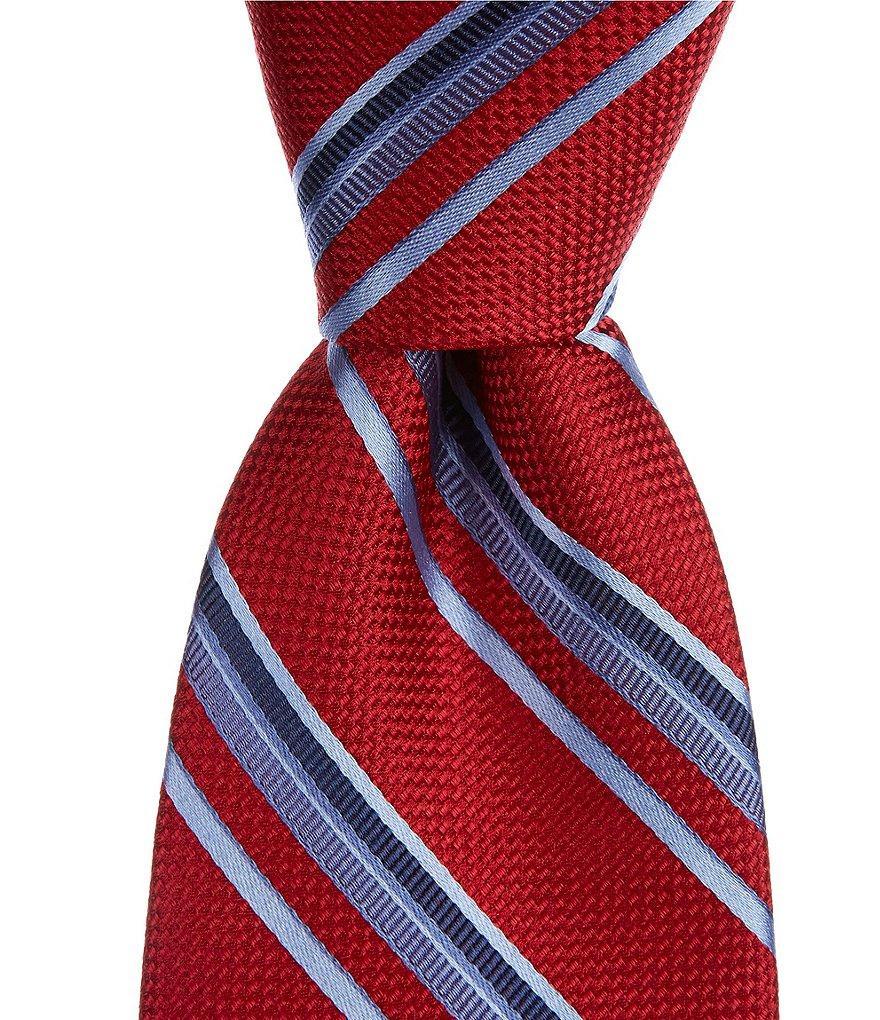 Hickey Freeman Stripe 3 1/4#double; Woven Silk Tie Product Image