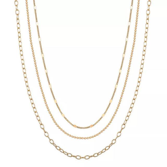 Isla & Alex Multi Chain Layered Necklace Set, Womens, Silver Tone Product Image