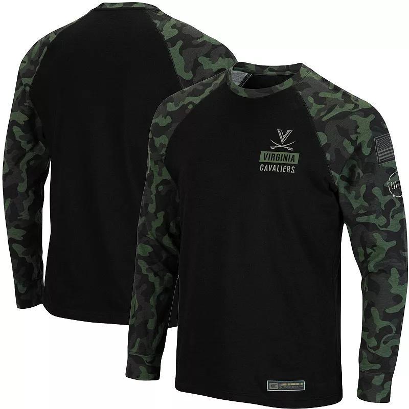 Mens Colosseum Virginia Cavaliers OHT Military Appreciation Camo Raglan Long Sleeve T-Shirt Product Image