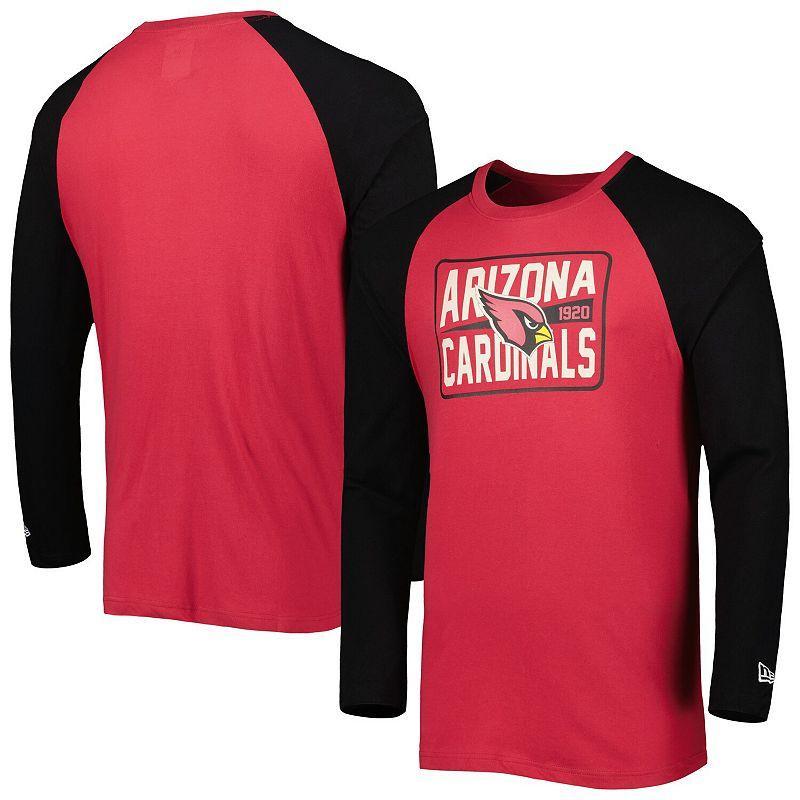 Mens New Era Cardinal Arizona Cardinals Current Raglan Long Sleeve T-Shirt Product Image