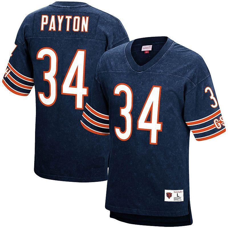 Mens Mitchell & Ness Walter Payton Chicago Bears Retired Player Name & Number Acid Wash Top Blue Product Image