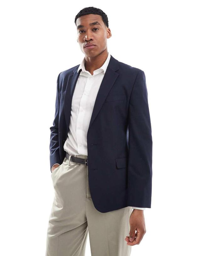 ASOS DESIGN slim suit pants in navy Product Image